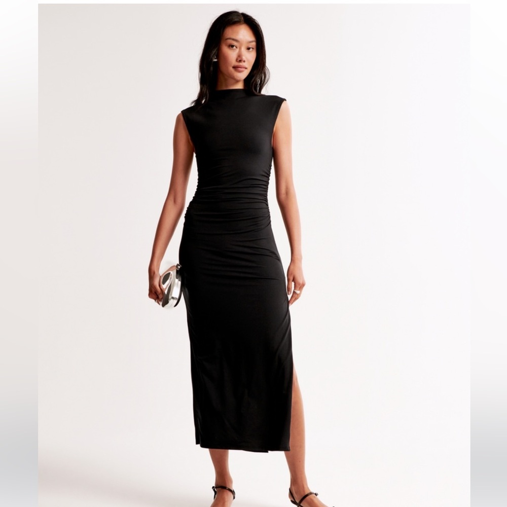 Abercrombie & Fitch Black Midi Dress